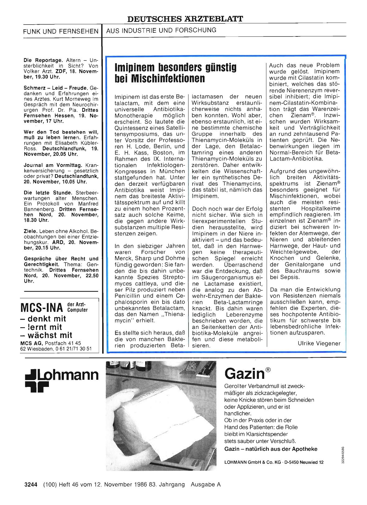 Vorschauseite 1: Imipinem besonders günstig bei Mischinfektionen