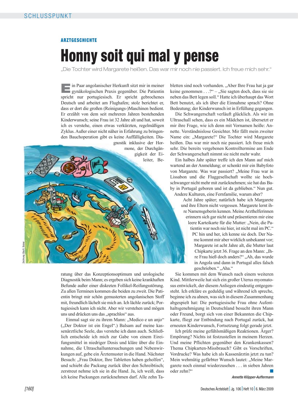 Vorschauseite 1: Arztgeschichte: Honny soit qui mal y pense