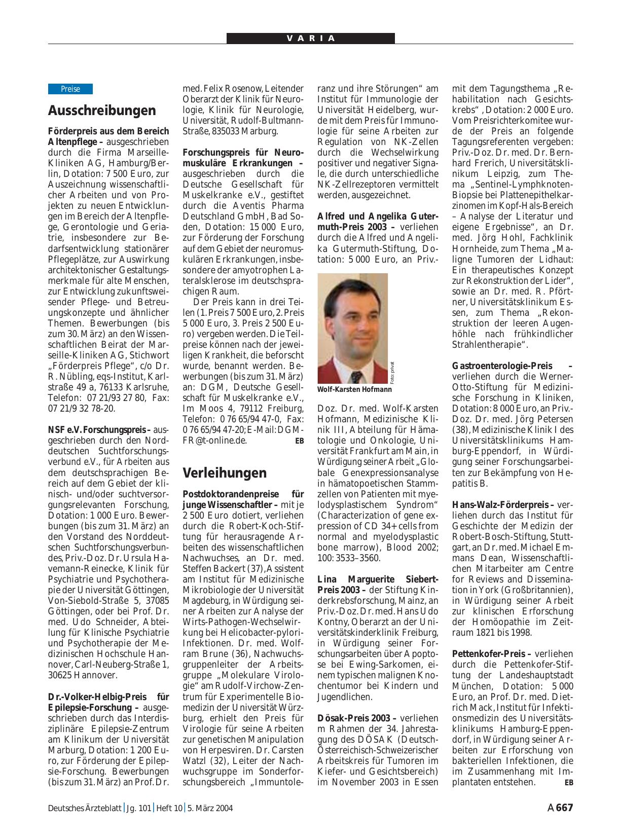 Vorschauseite 1: Ausschreibungen