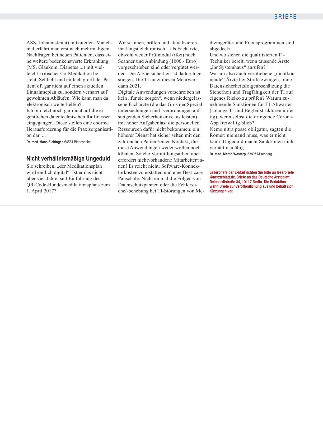 Vorschauseite 1: Digitalisierung: Nicht verhältnismäßige Ungeduld