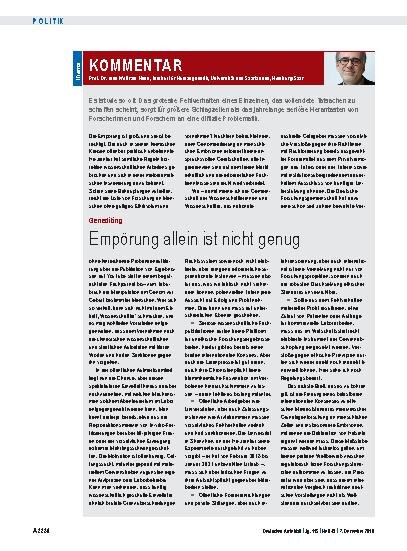 Vorschauseite 1: Genediting: Empörung allein ist nicht genug