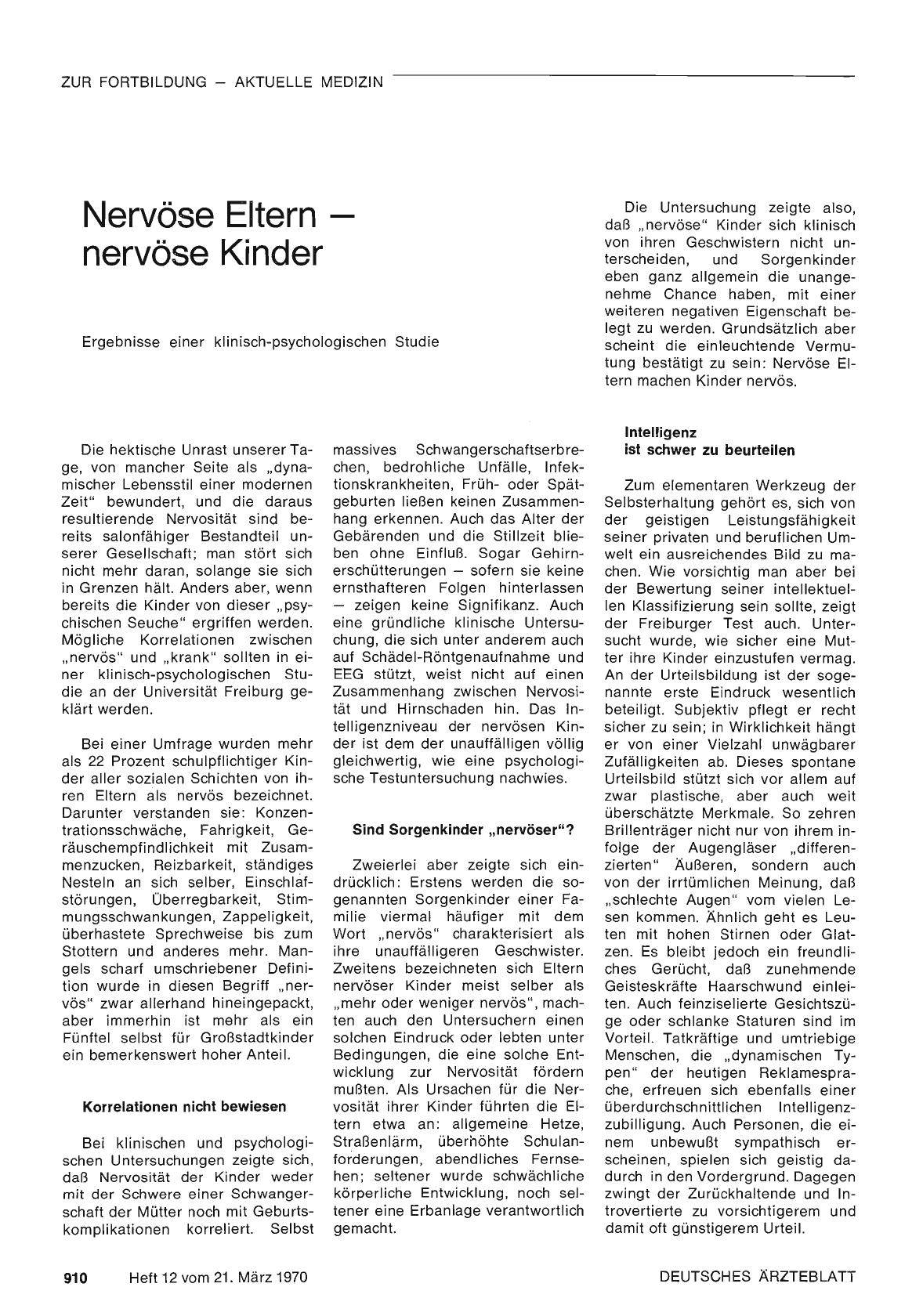 Vorschauseite 1: Nervöse Eltern — nervöse Kinder