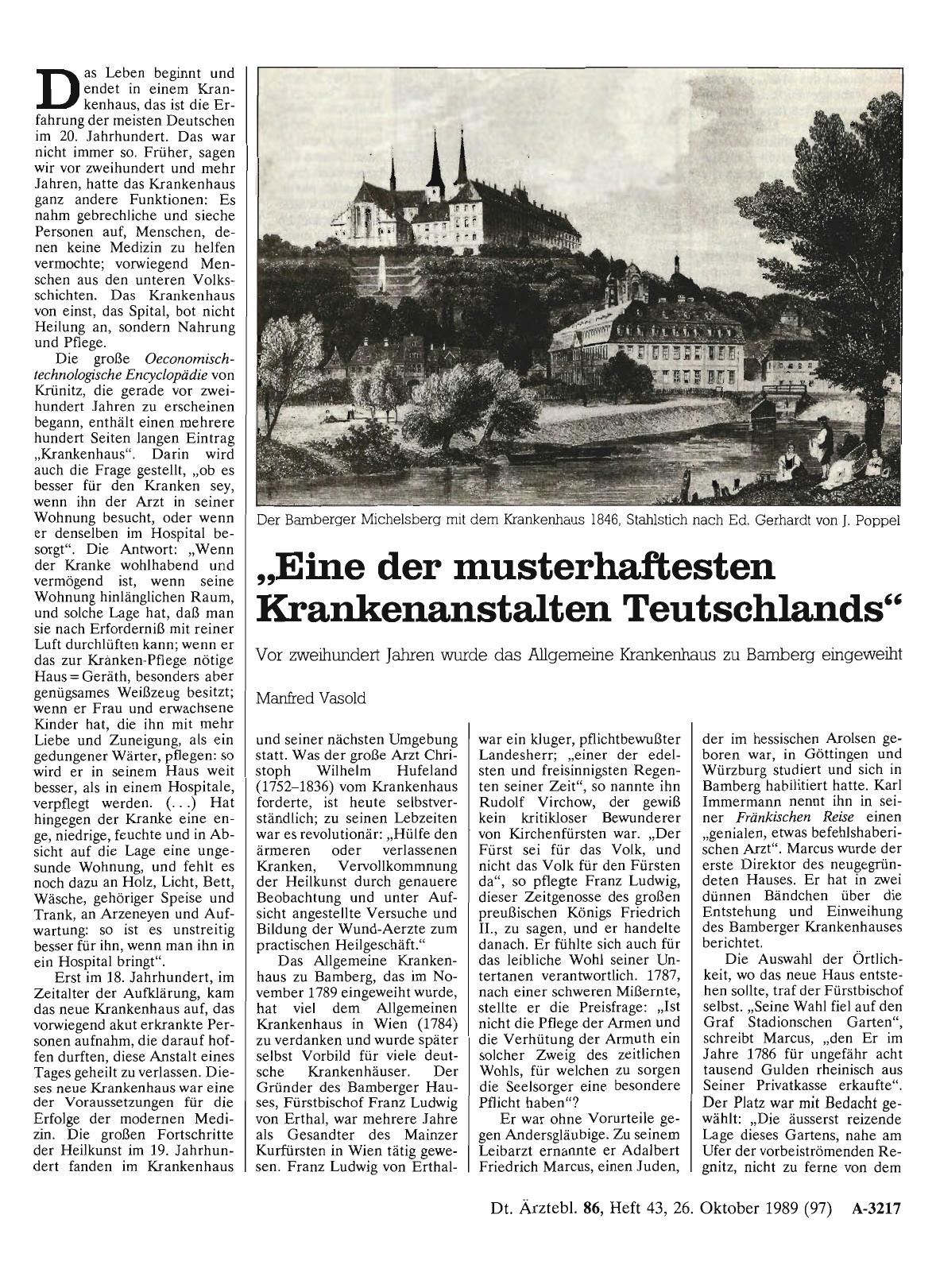 Vorschauseite 1: „Eine der musterhaftesten Krankenanstalten Teutschlands“