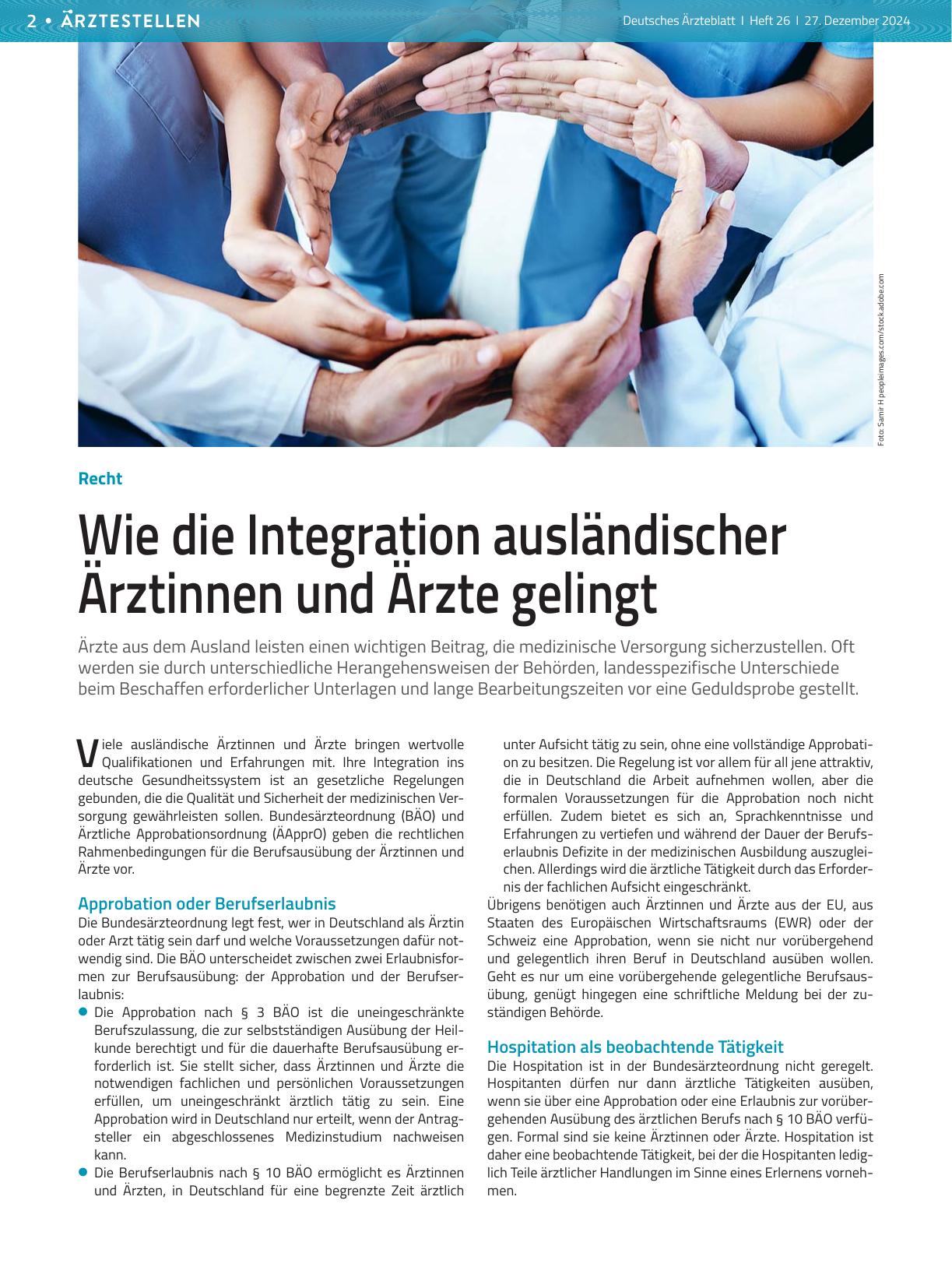 Vorschauseite 1: Richtig: Wie die Integration ausländischer Ärztinnen und Ärzte gelingt
