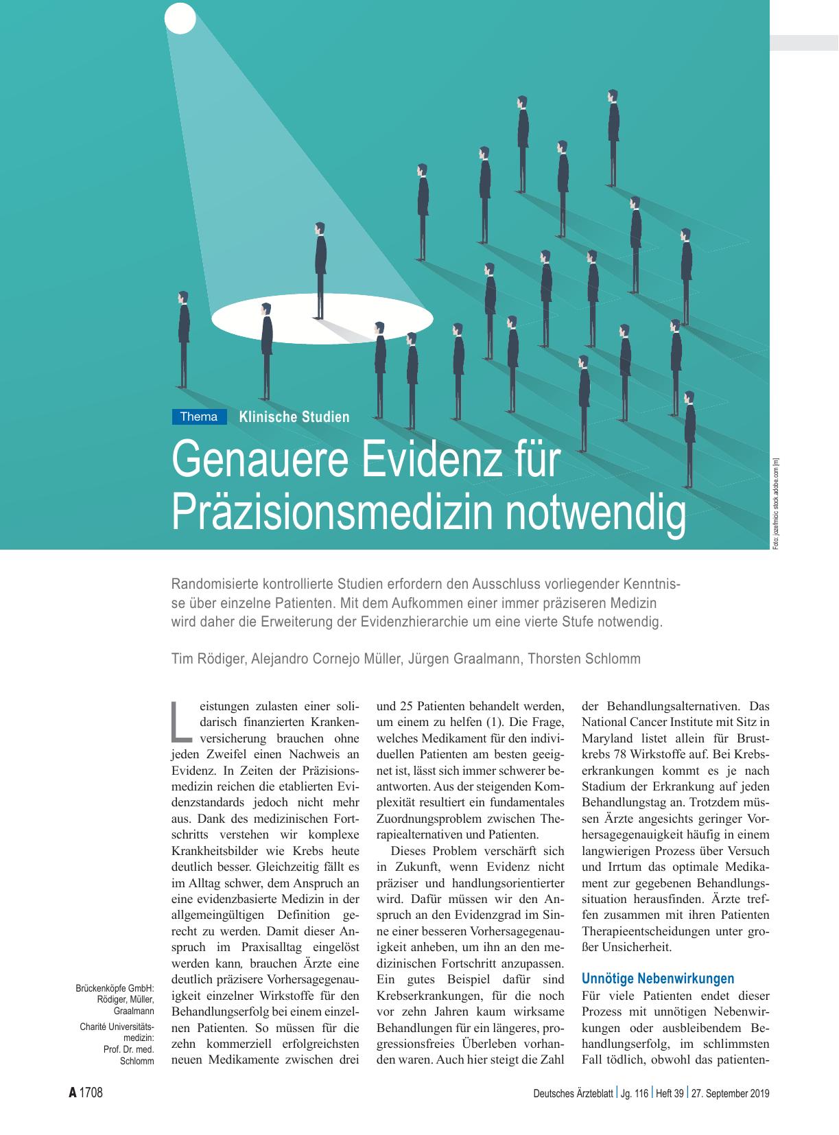 Vorschauseite 1: Klinische Studien: Genauere Evidenz für Präzisionsmedizin notwendig