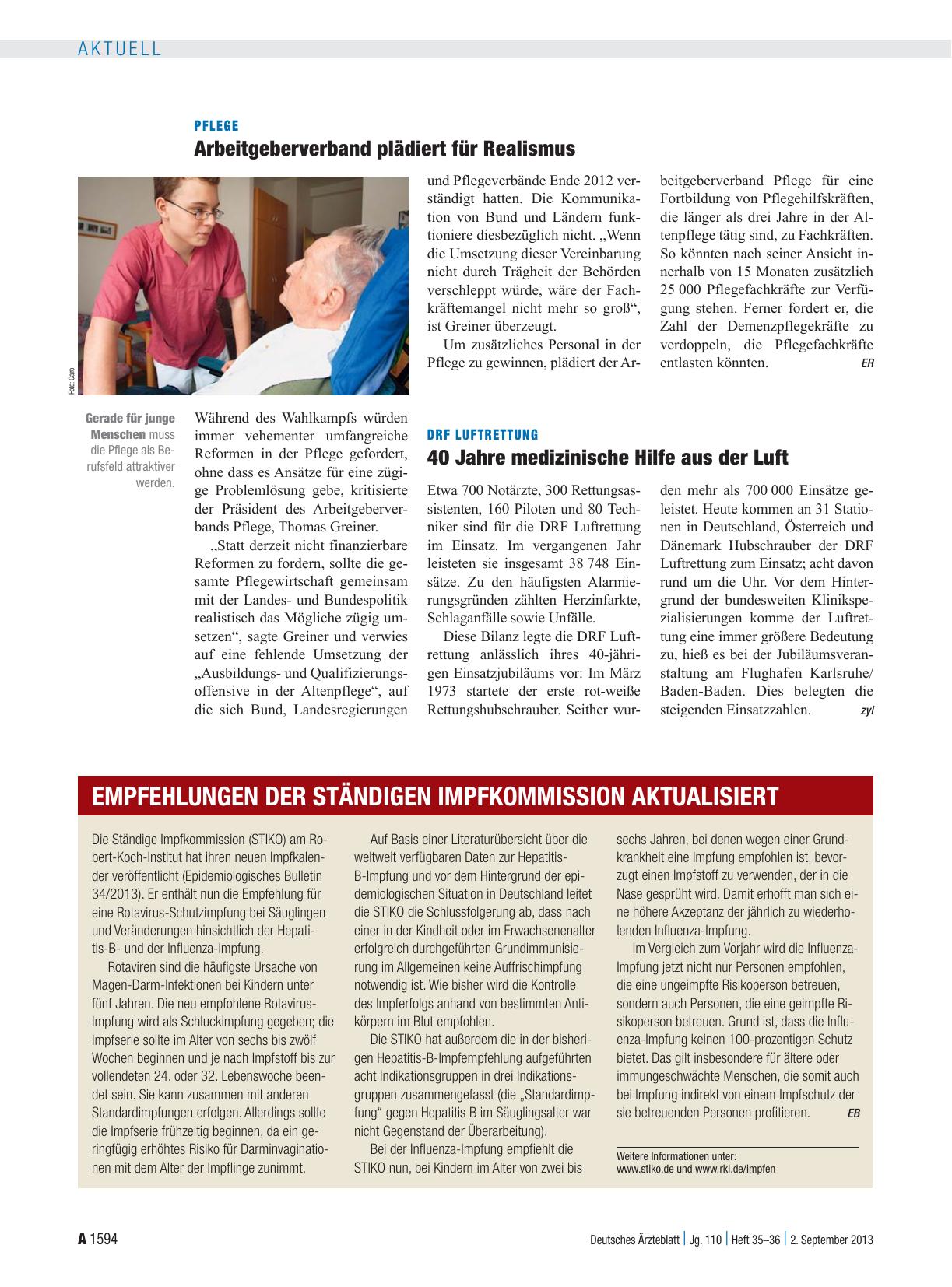 Vorschauseite 1: Empfehlungen der Ständigen Impfkommission aktualisiert