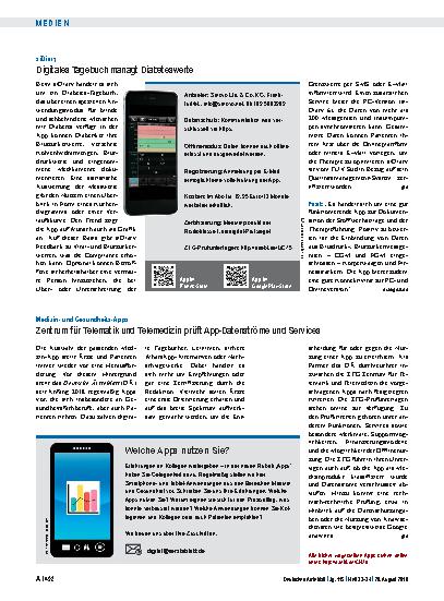 Vorschauseite 1: siDiary: Digitales Tagebuch managt Diabeteswerte