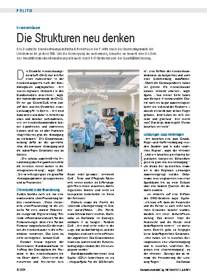 Vorschauseite 1: Krankenhäuser: Die Strukturen neu denken