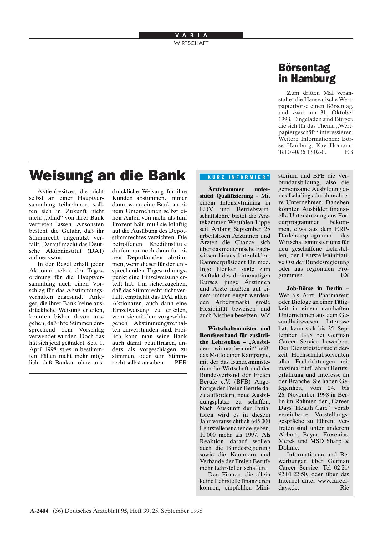 Vorschauseite 1: Job-Börse in Berlin