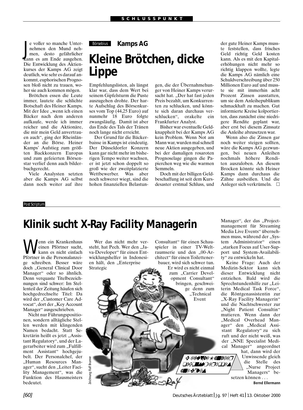Vorschauseite 1: Klinik sucht X-Ray Facility Managerin
