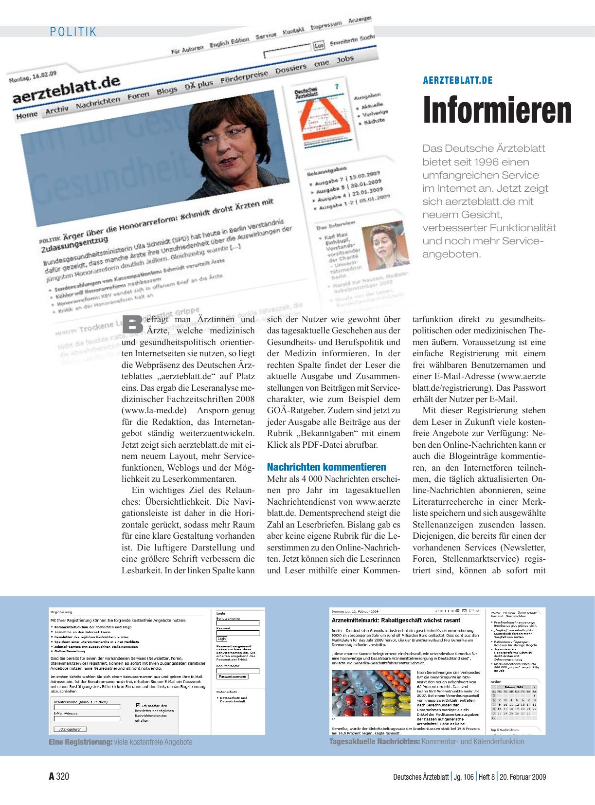 Vorschauseite 1: aerzteblatt. de: Informieren und kommentieren