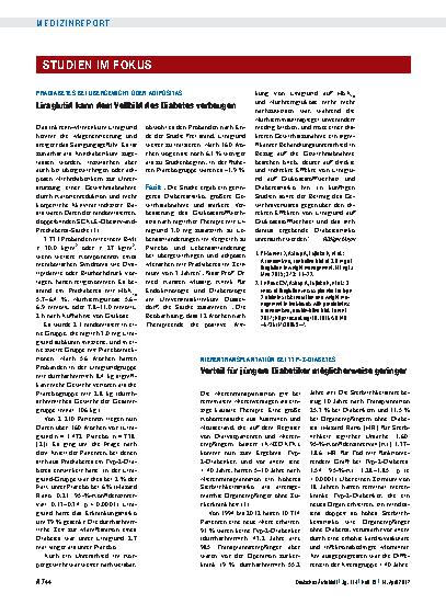 Vorschauseite 1: Nierentransplantation bei Typ-2-Diabetes: Vorteil für jüngere Diabetiker möglicherweise geringer