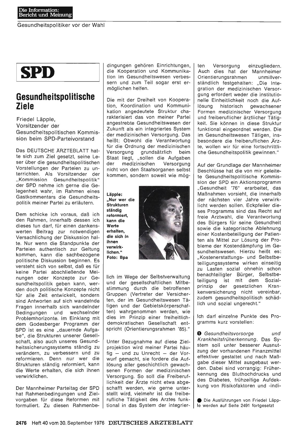 Vorschauseite 1: SPD: Gesundheitspolitische Ziele - Teil 1