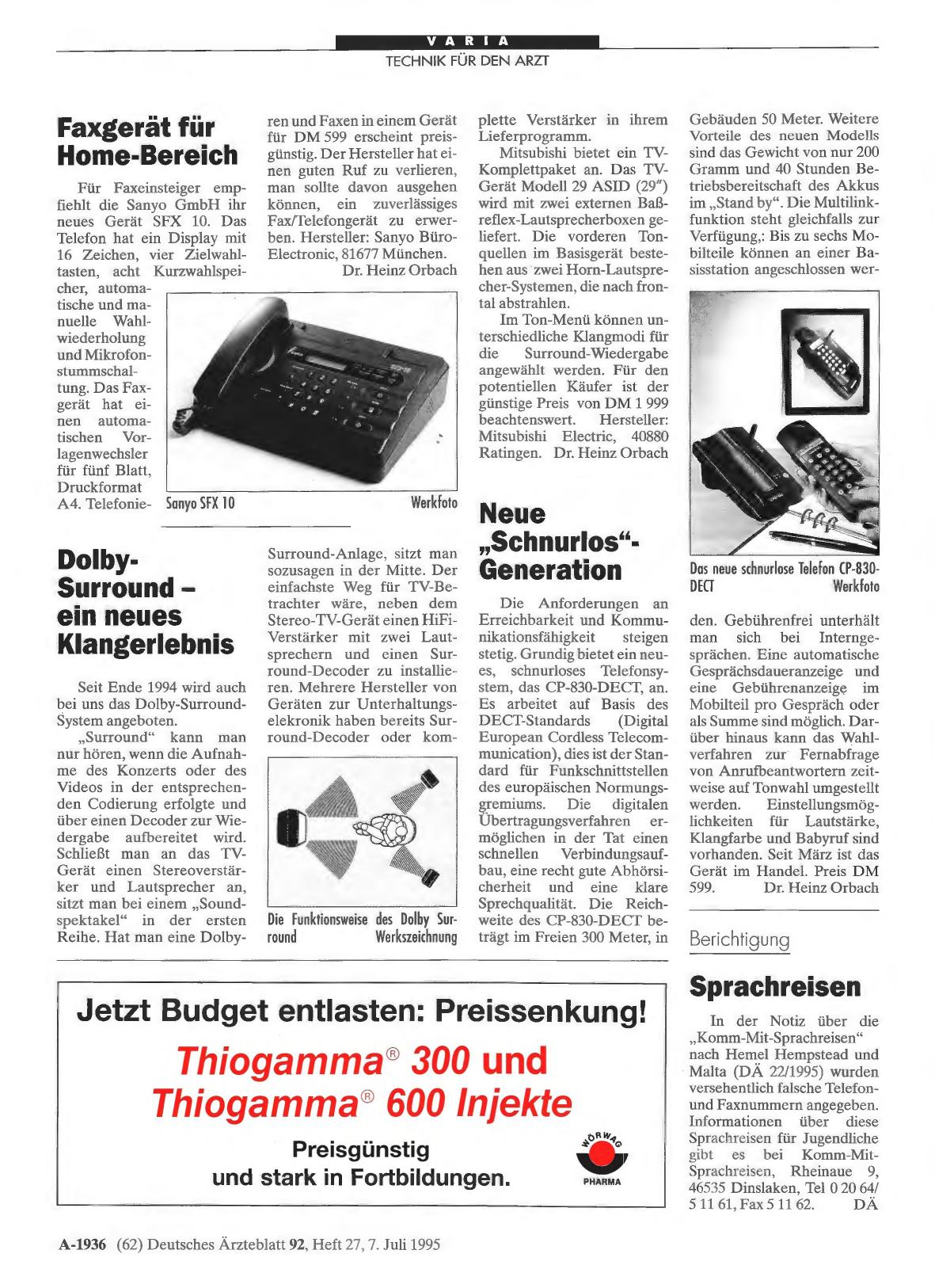 Vorschauseite 1: Neue „Schnurlos“- Generation