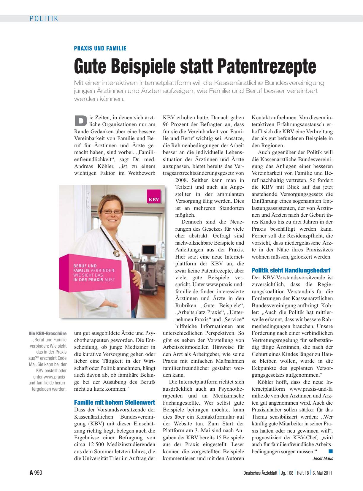 Vorschauseite 1: Praxis und Familie: Gute Beispiele statt Patentrezepte