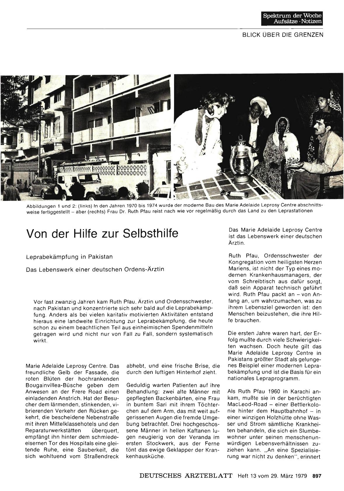 Vorschauseite 1: Von der Hilfe zur Selbsthilfe: Leprabekämpfung in Pakistan — Das Lebenswerk einer deutschen Ordens-Ärztin
