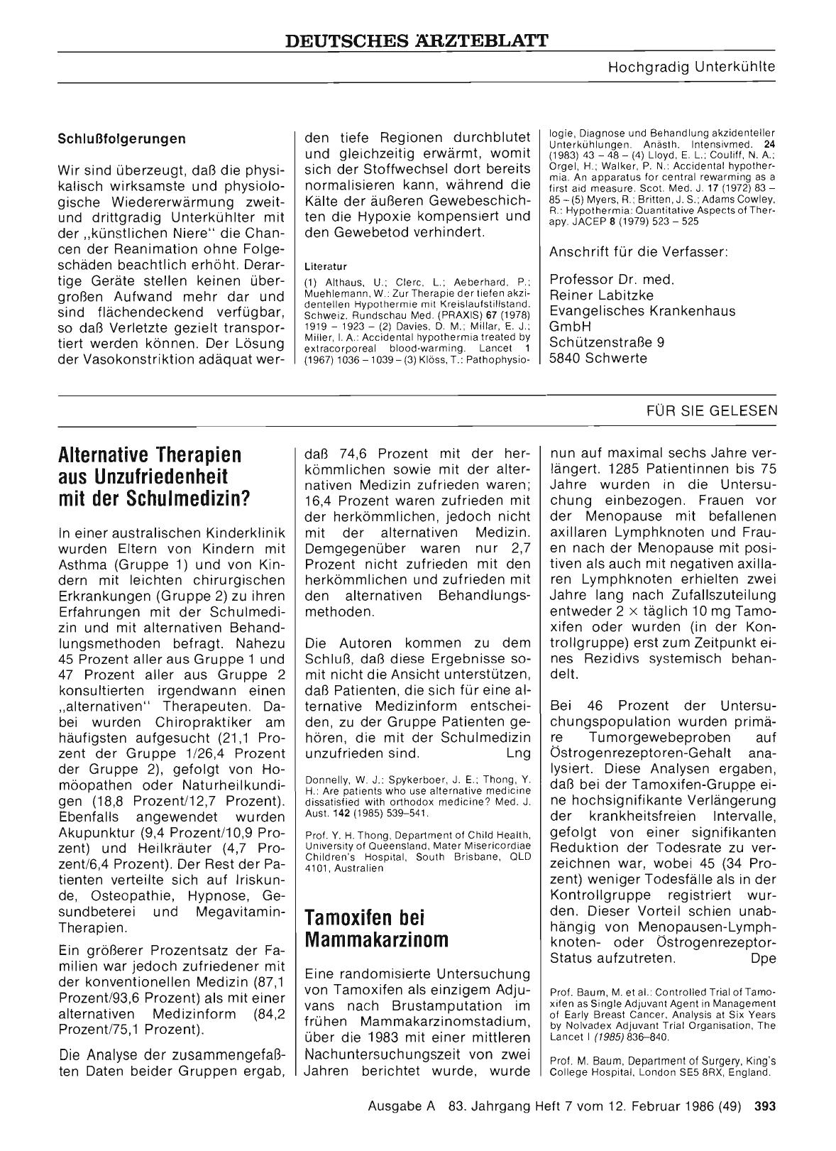 Vorschauseite 1: Tamoxifen bei Mammakarzinom