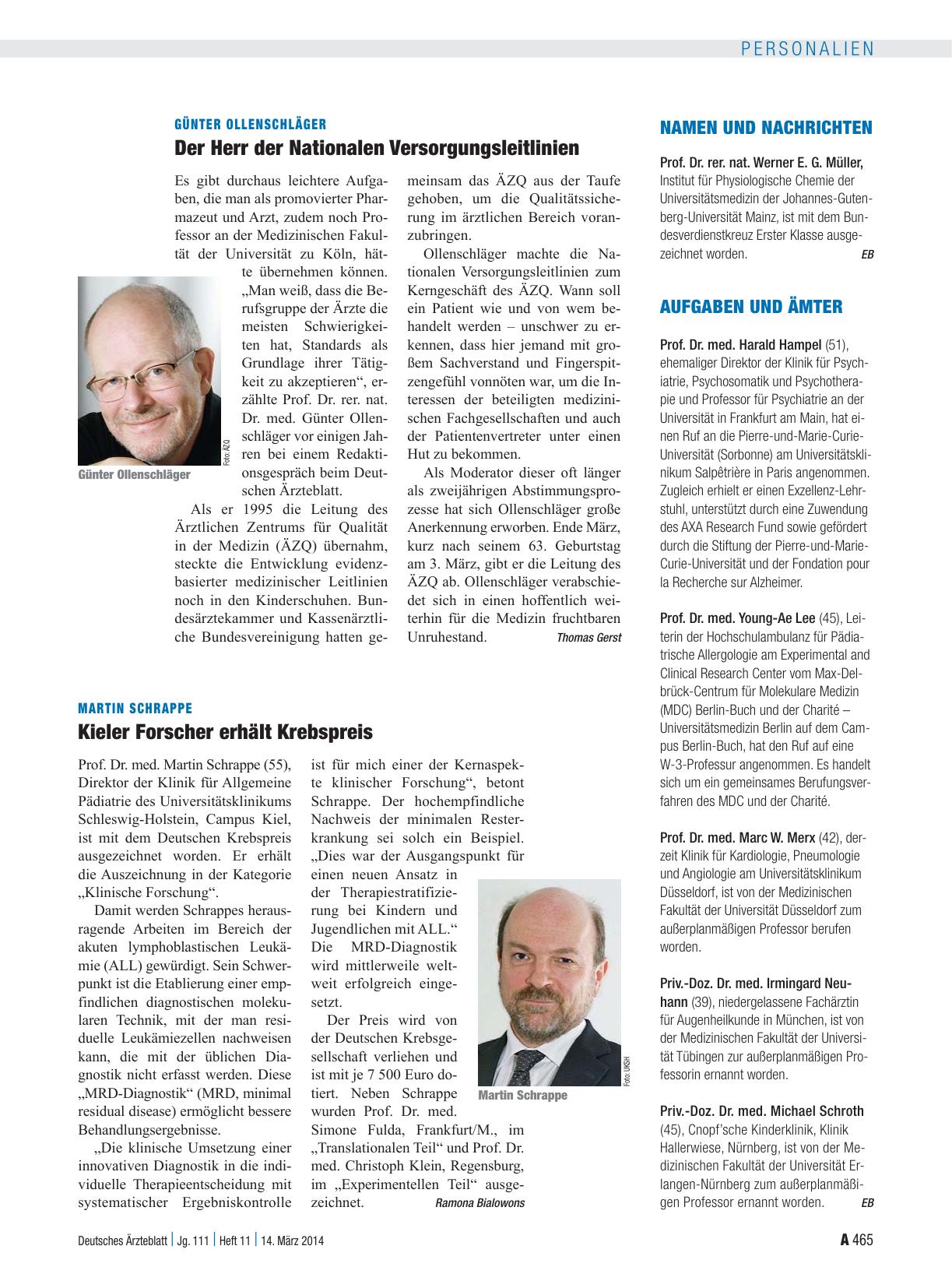 Vorschauseite 1: Namen und Nachrichten