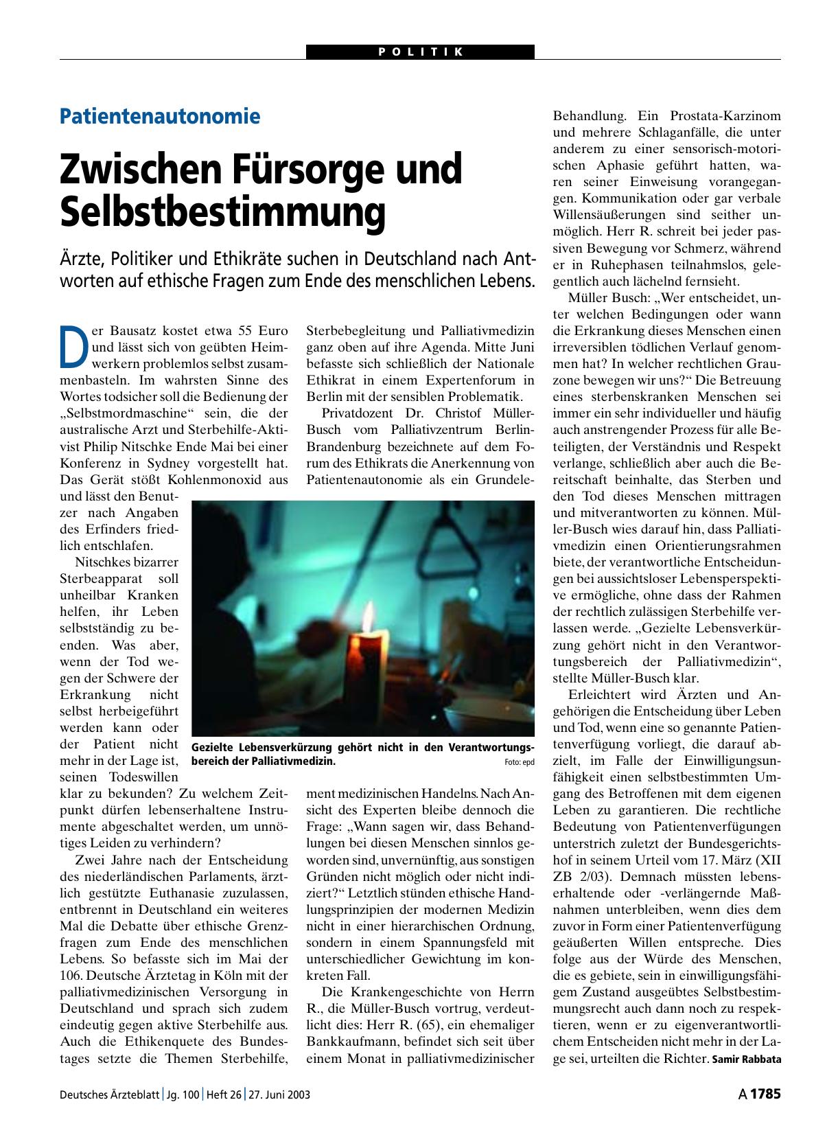 Vorschauseite 1: Patientenautonomie: Zwischen Fürsorge und Selbstbestimmung