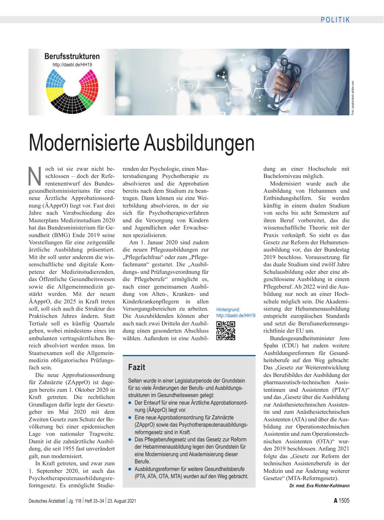 Vorschauseite 1: Modernisierte Ausbildungen