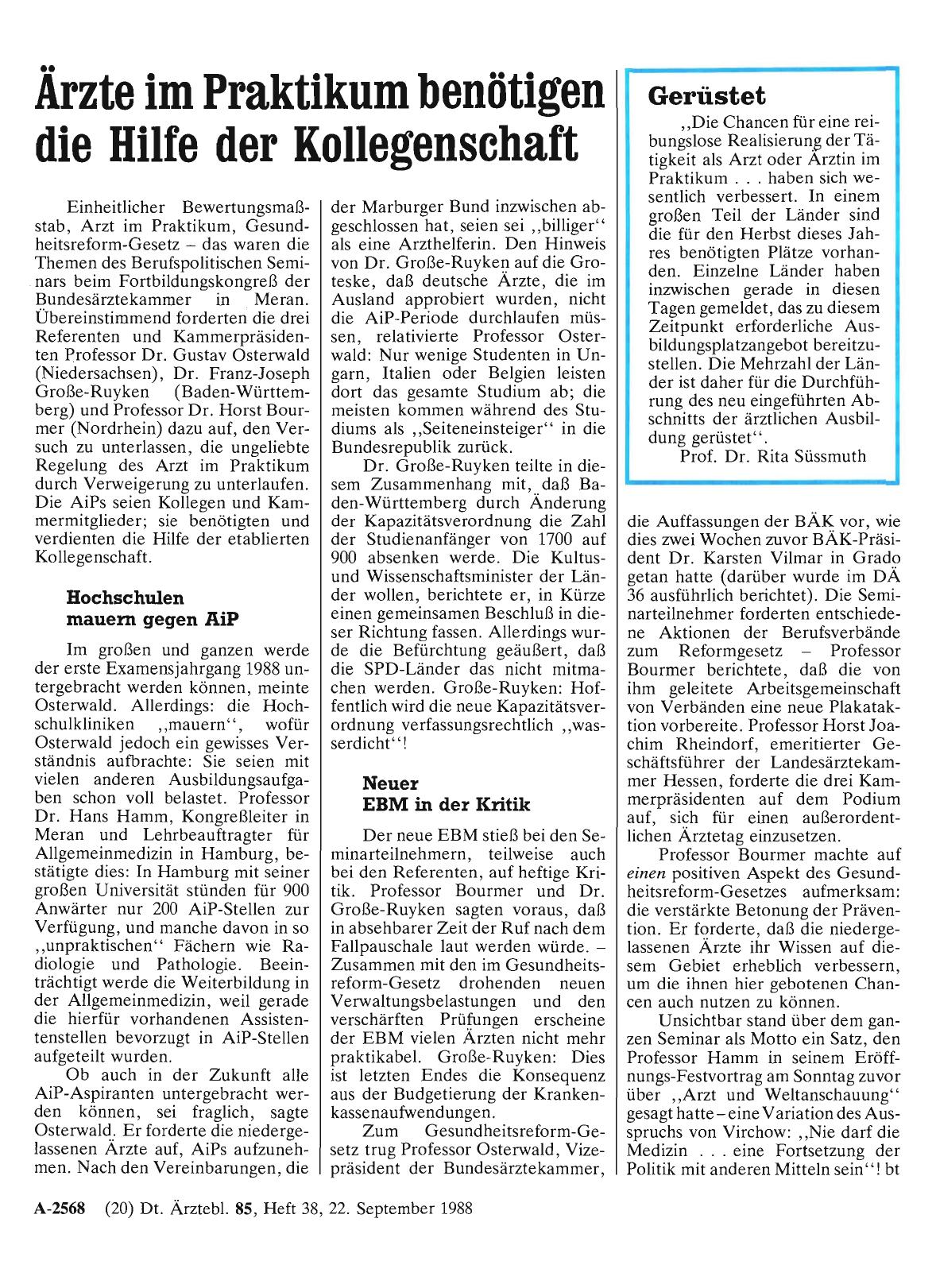 Vorschauseite 1: Ärzte im Praktikum benötigen die Hilfe der Kollegenschaft