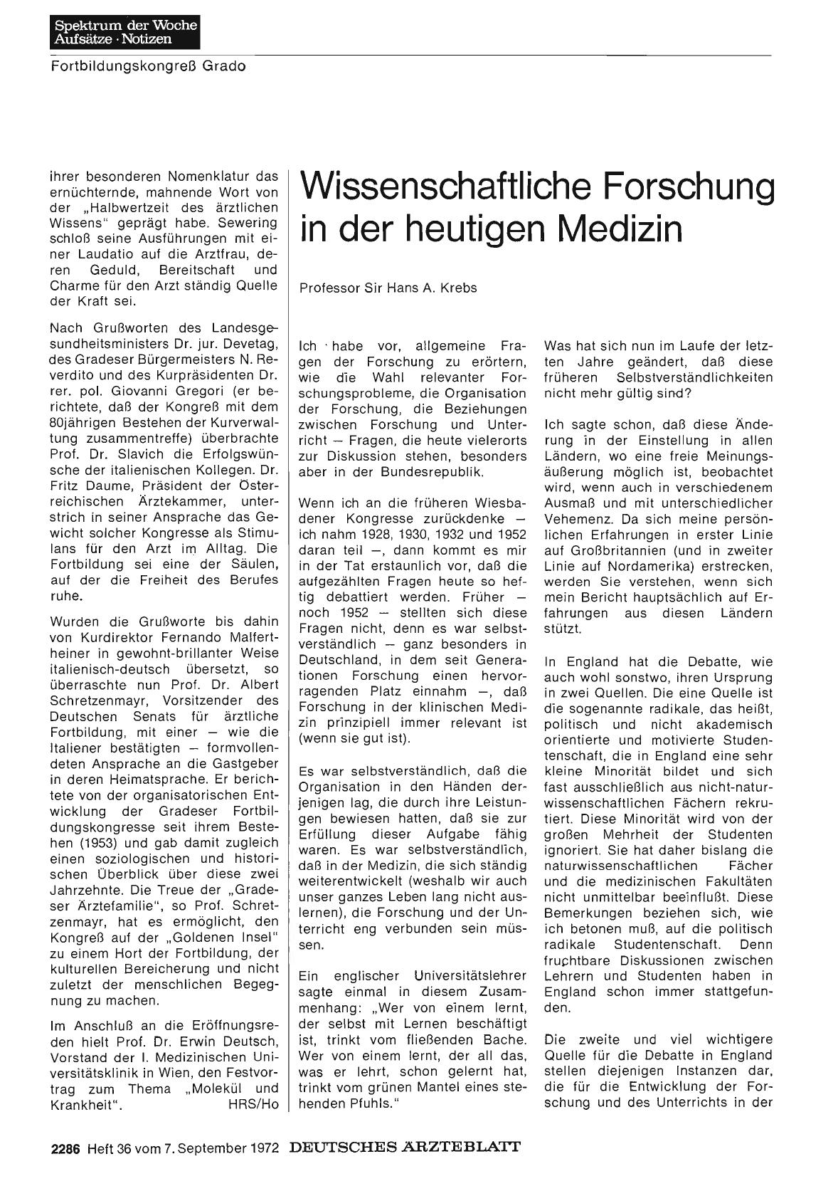 Vorschauseite 1: Wissenschaftliche Forschung in der heutigen Medizin