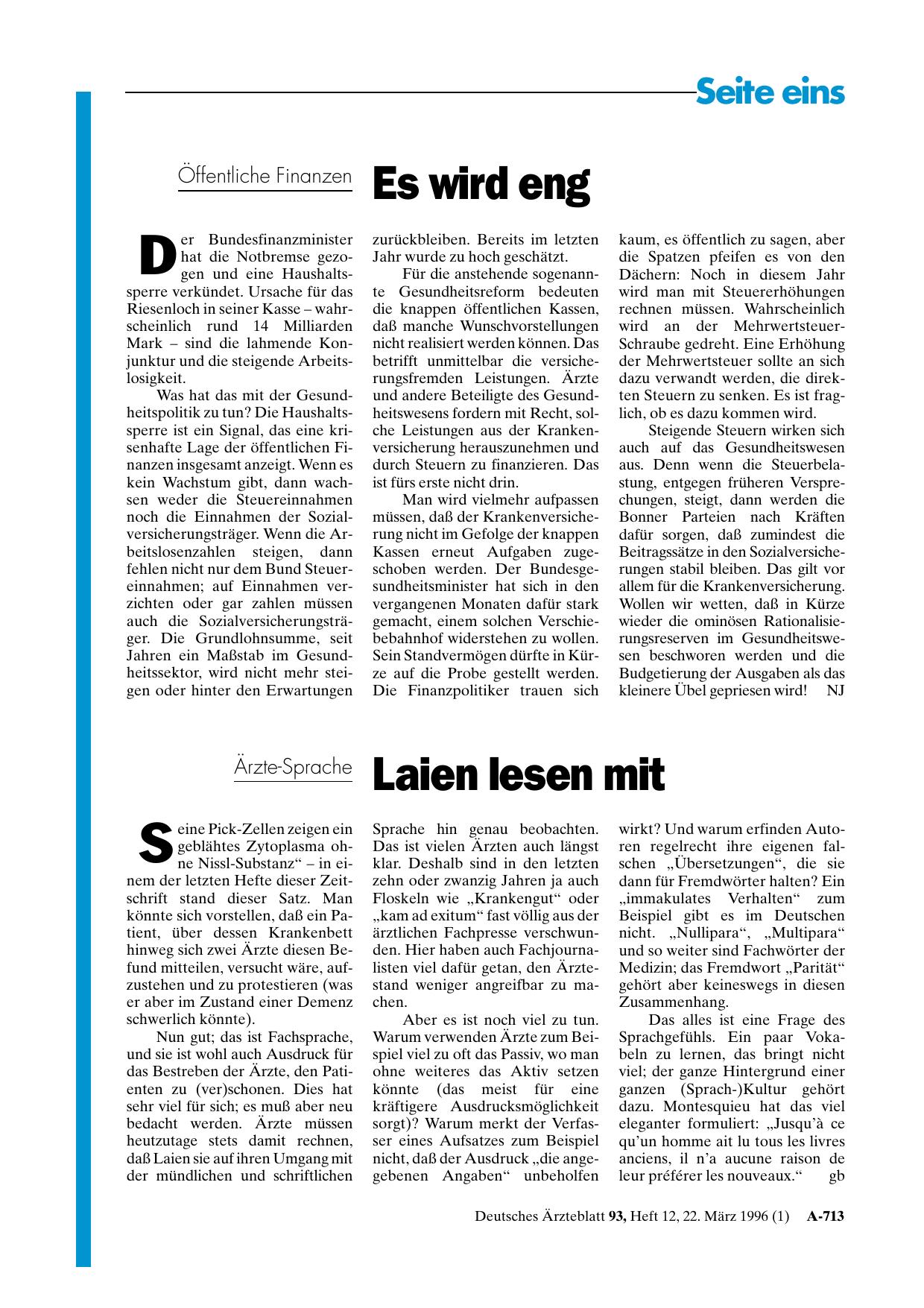 Vorschauseite 1: Öffentliche Finanzen: Es wird eng