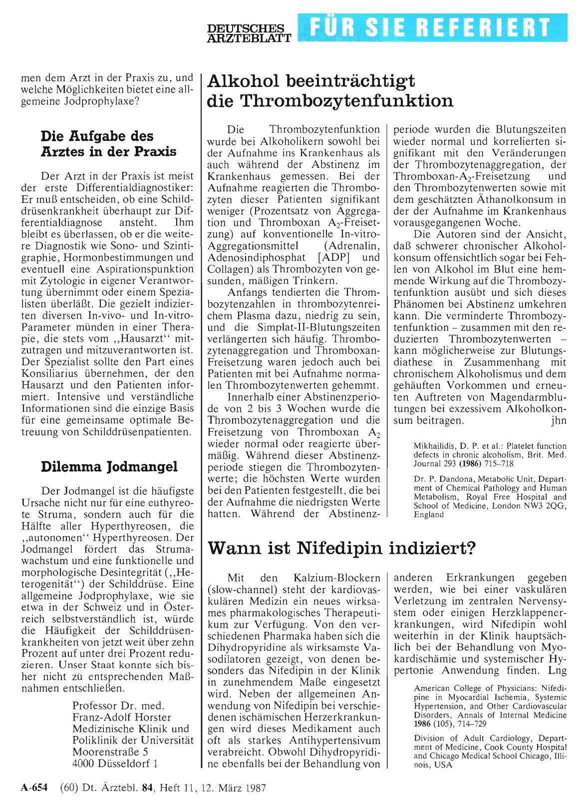 Vorschauseite 1: Wann ist Nifedipin indiziert?