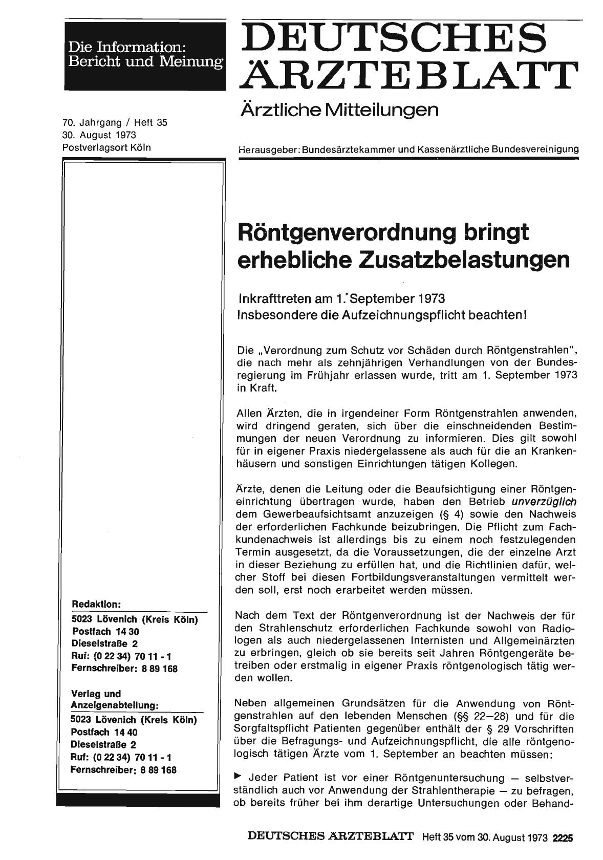 Vorschauseite 1: Röntgenverordnung bringt erhebliche Zusatzbelastungen