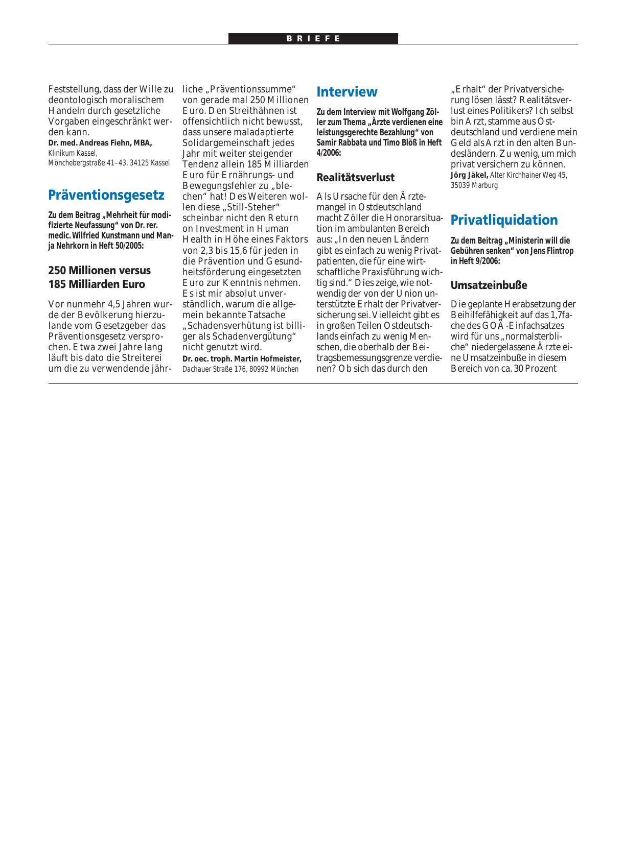 Vorschauseite 1: Privatliquidation: Umsatzeinbuße