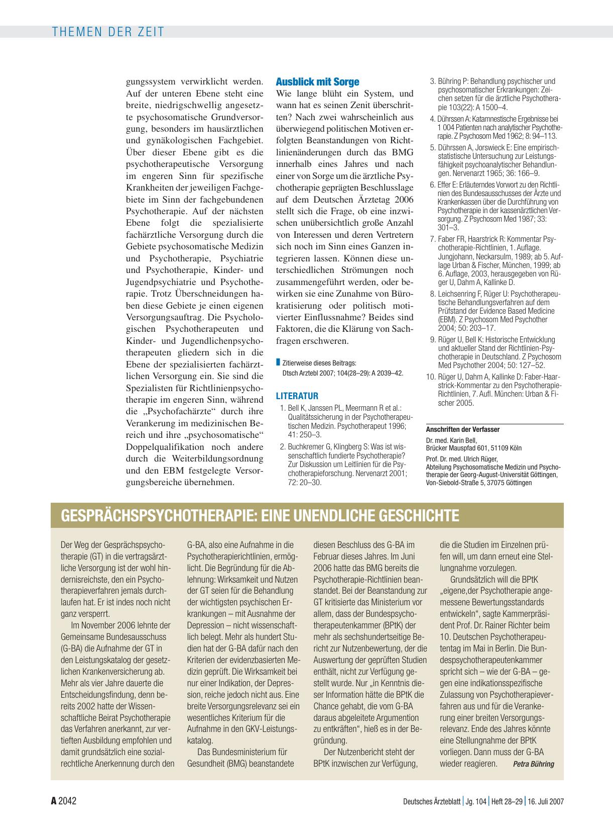Vorschauseite 1: Gesprächspsychotherapie: Eine unendliche Geschichte