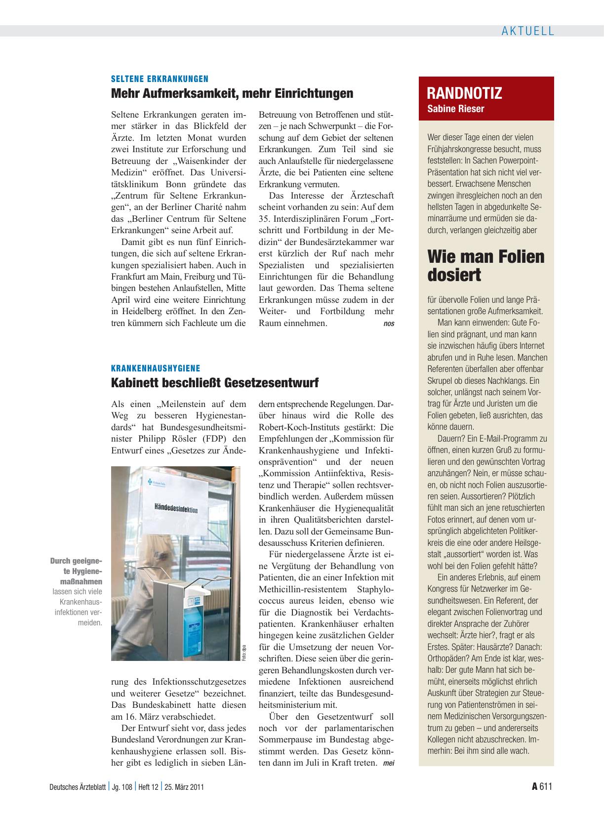 Vorschauseite 1: Seltene Erkrankungen: Mehr Aufmerksamkeit, mehr Einrichtungen