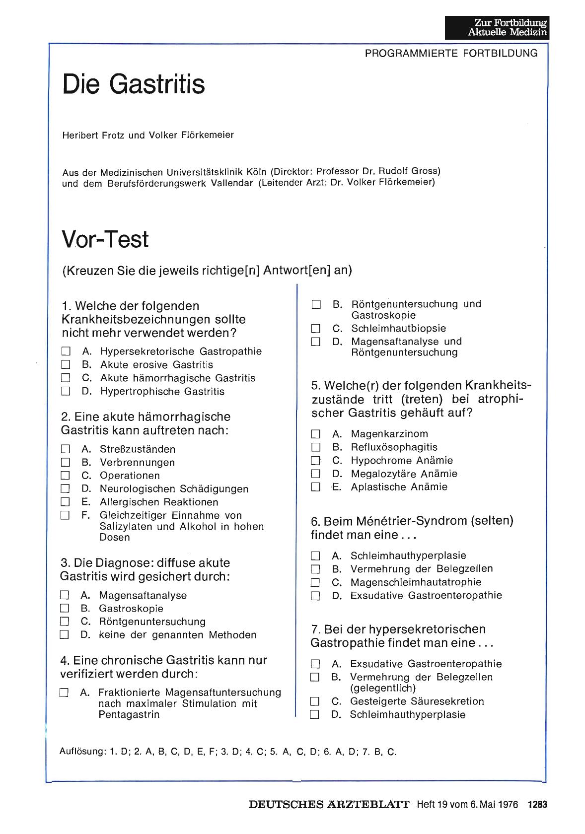 Vorschauseite 1: Die Gastritis