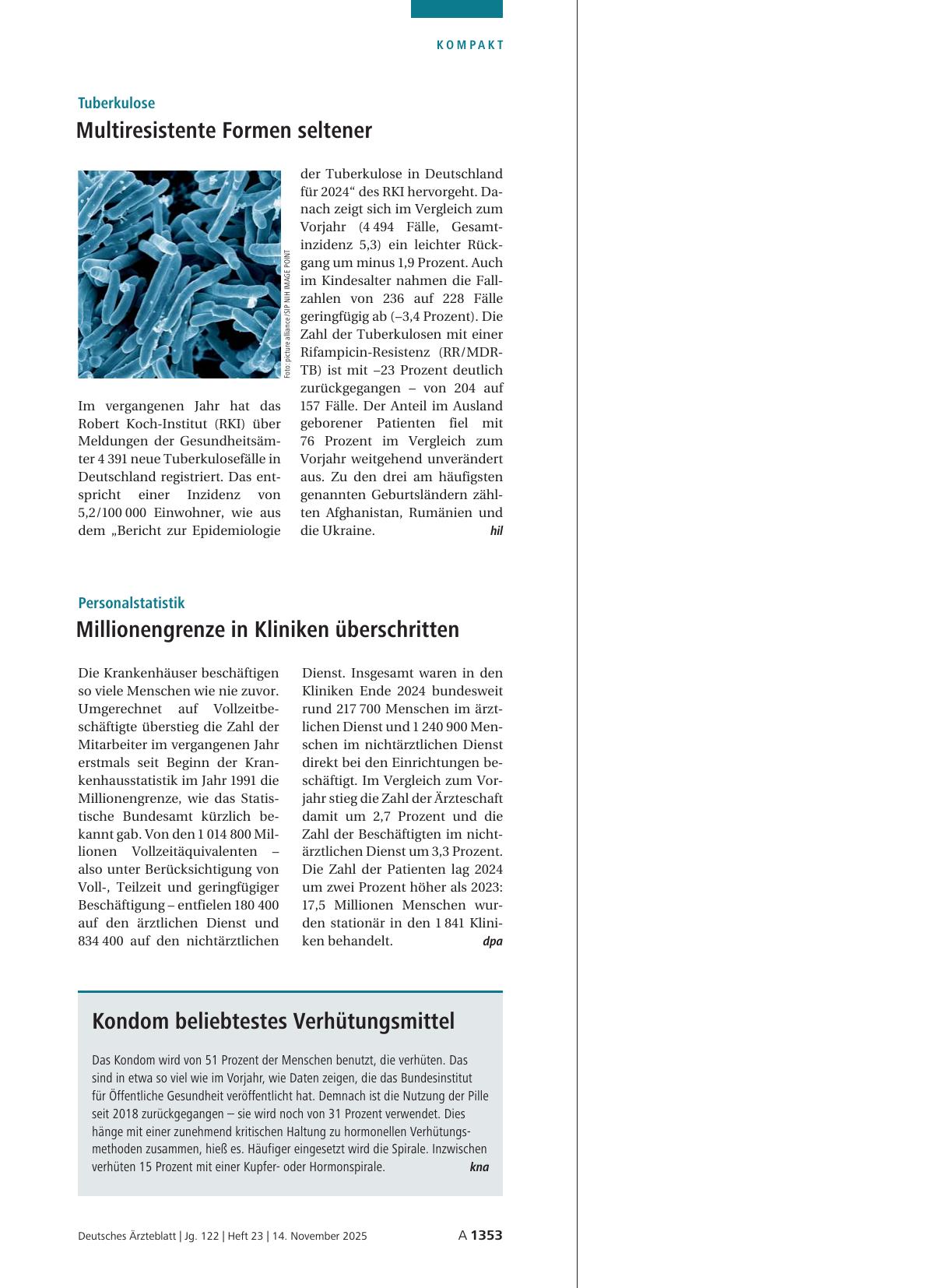 Vorschauseite 1: Kondom beliebtestes Verhütungsmittel