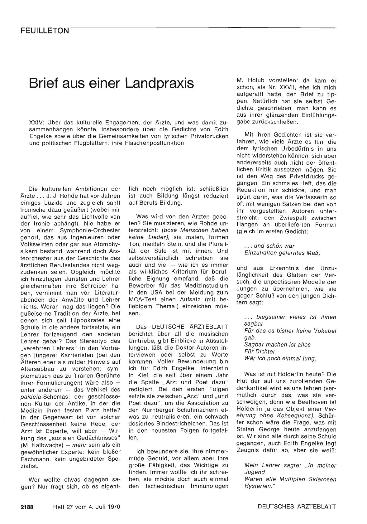 Vorschauseite 1: Brief aus einer Landpraxis
