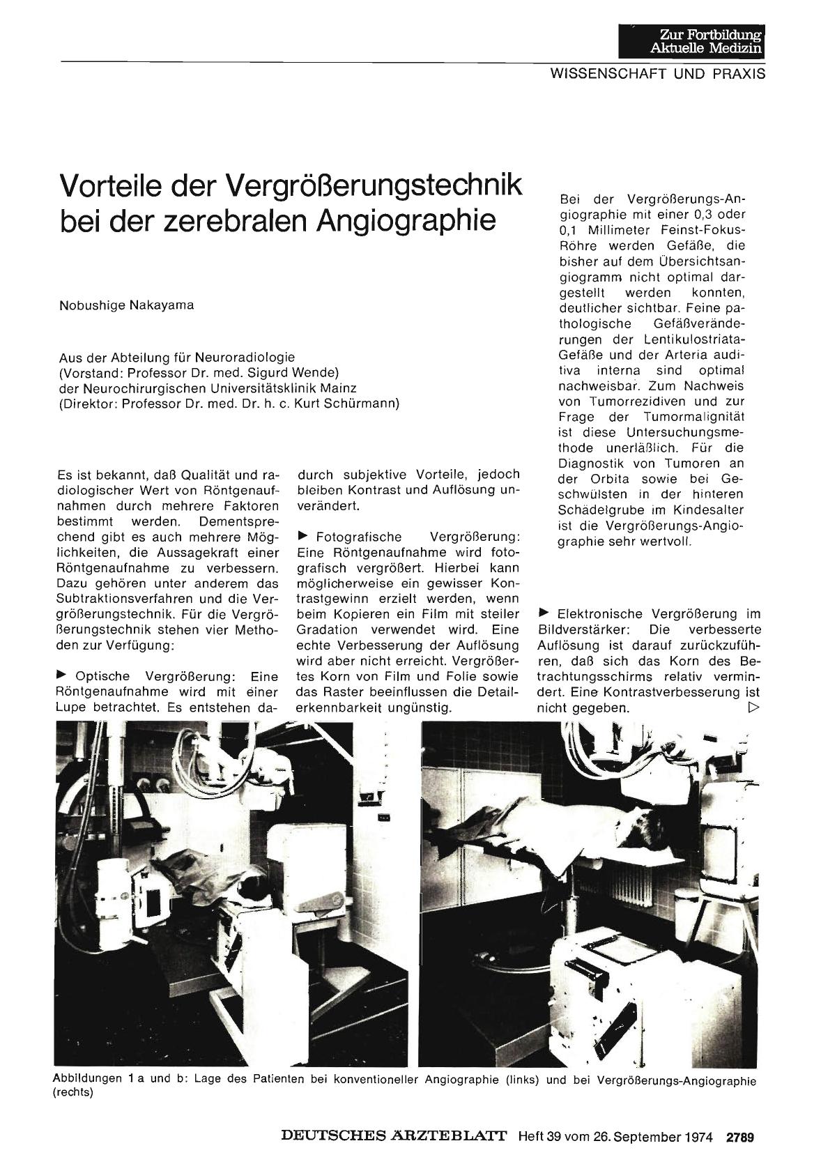 Vorschauseite 1: Vorteile der Vergrößerungstechnik bei der zerebralen Angiographie