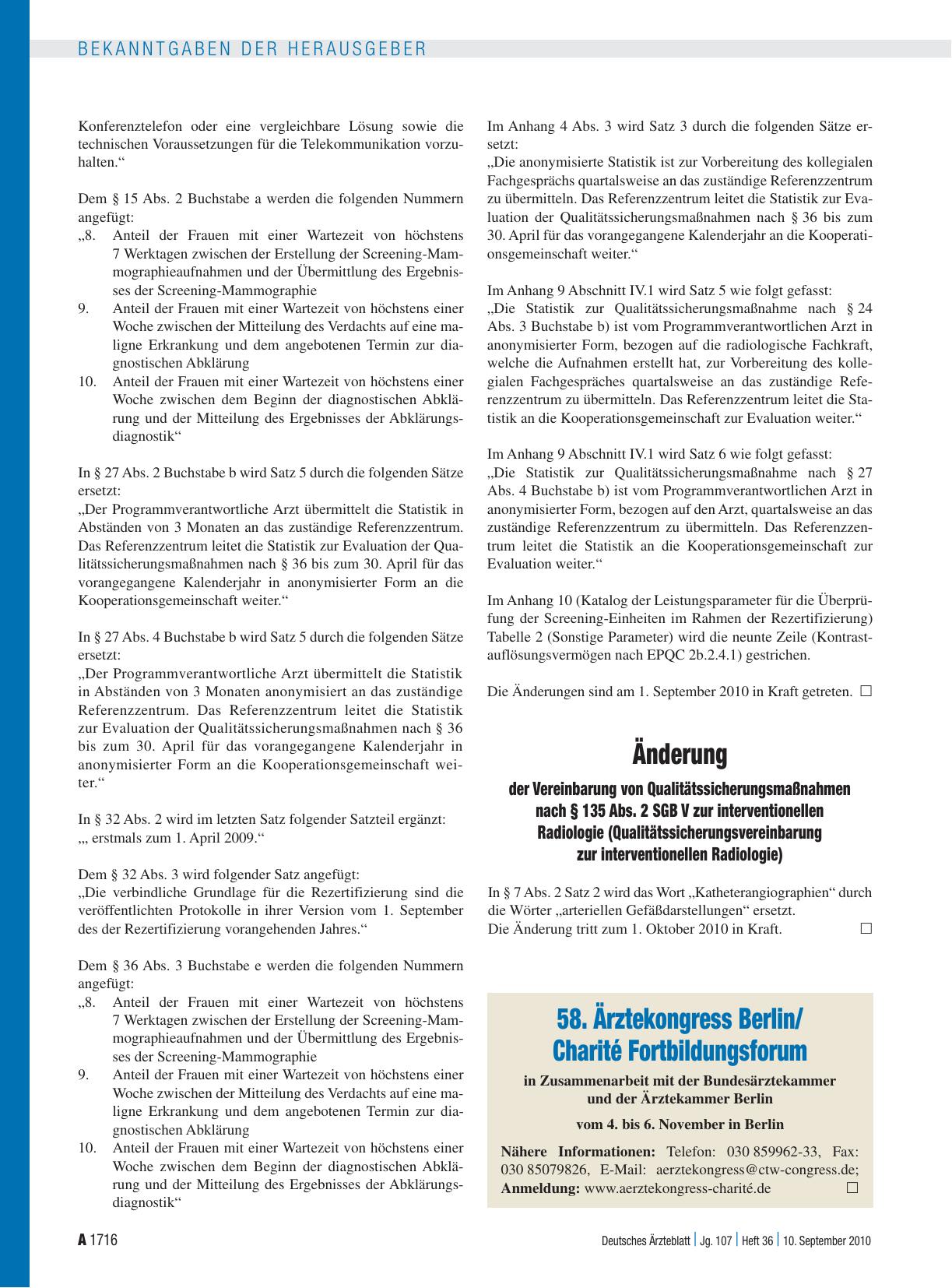Vorschauseite 1: 58. Ärztekongress Berlin/ Charité Fortbildungsforum