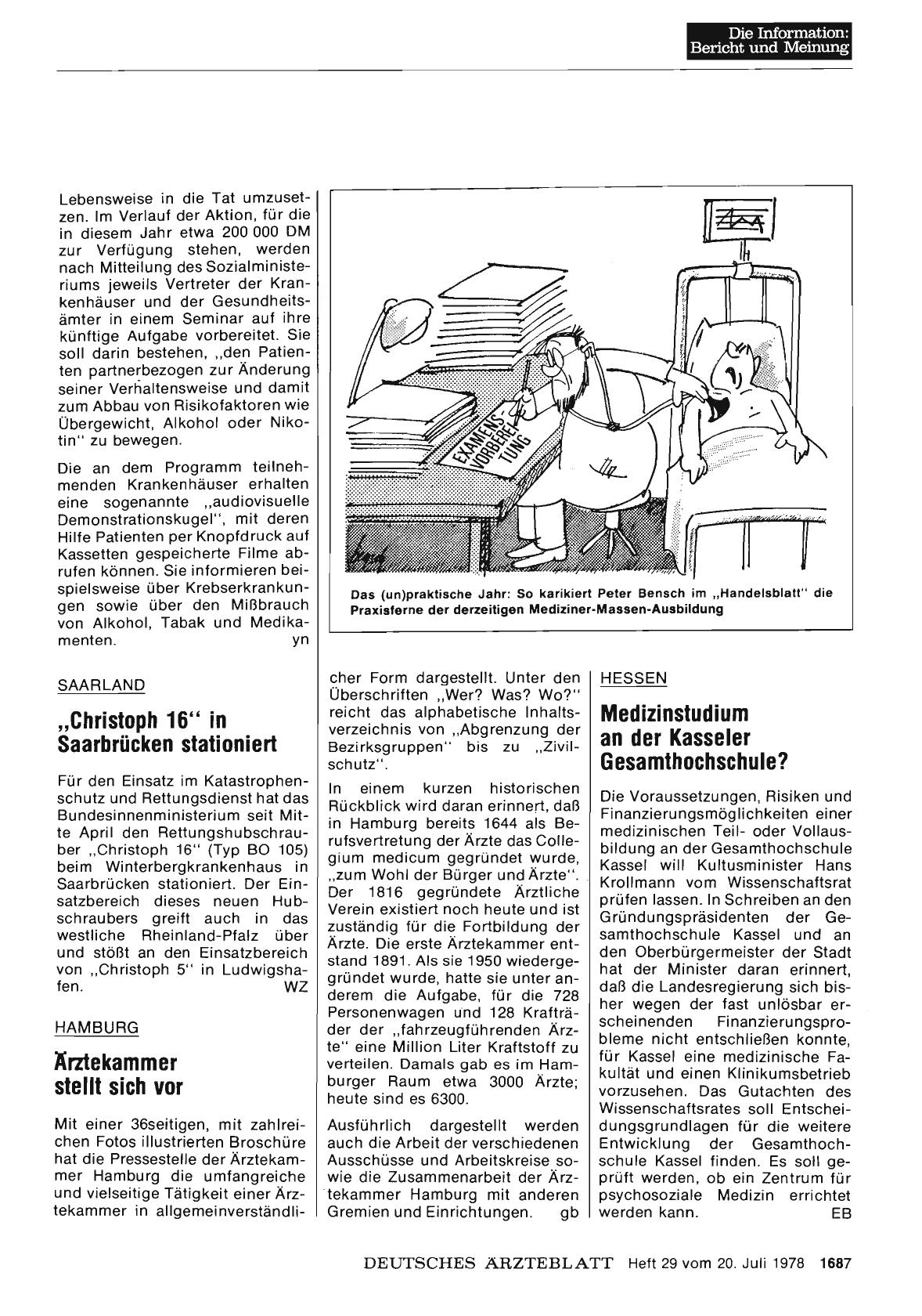 Vorschauseite 1: Hessen: Medizinstudium an der Kasseler Gesamthochschule?