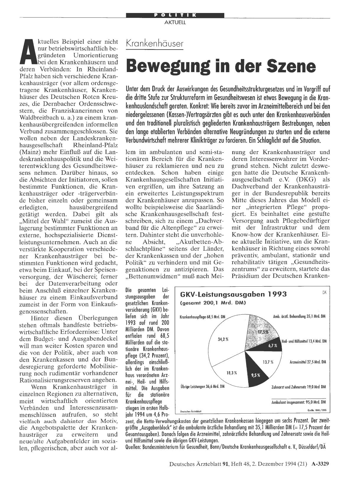 Vorschauseite 1: Krankenhäuser: Bewegung in der Szene