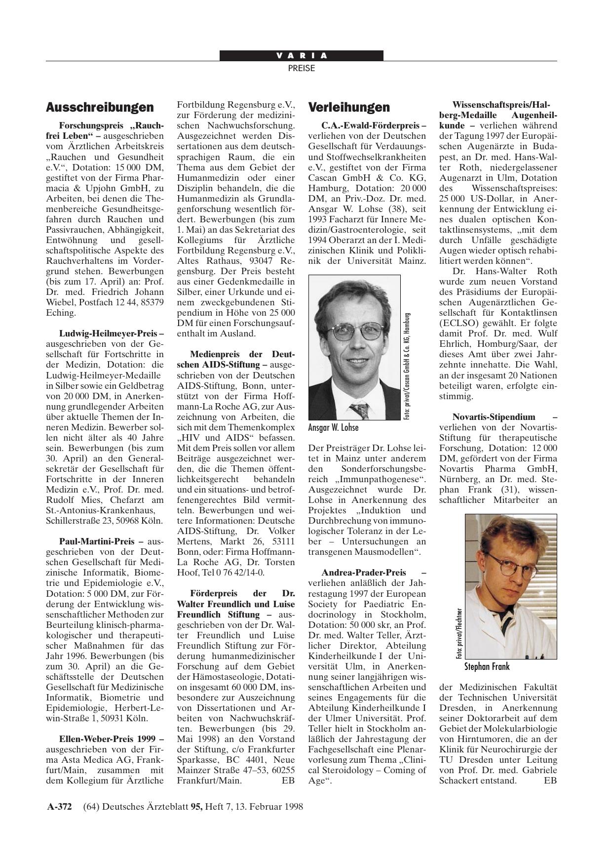 Vorschauseite 1: Ausschreibungen