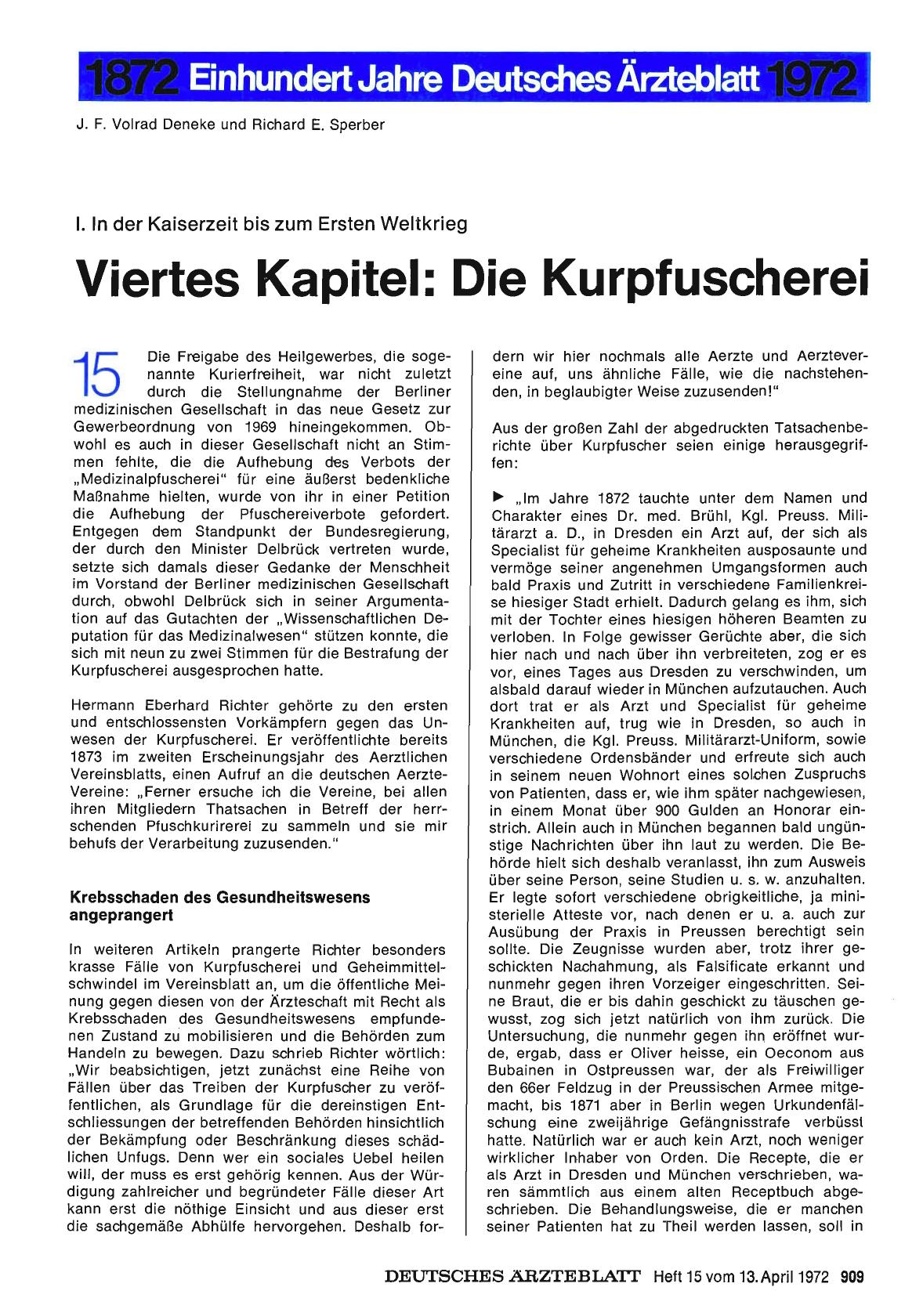 Vorschauseite 1: 1. In der Kaiserzeit bis zum Ersten Weltkrieg-Viertes Kapitel: Die Kurpfuscherei