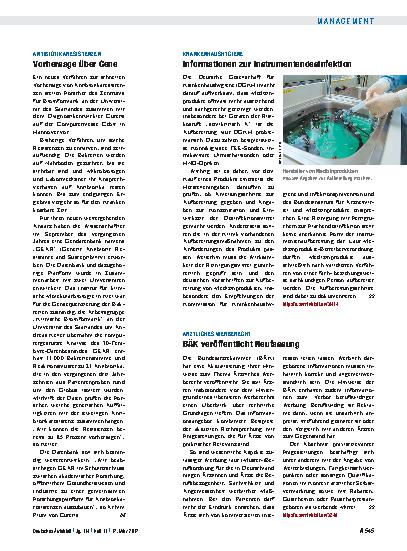 Vorschauseite 1: Antibiotikaresistenzen: Vorhersage über Gene