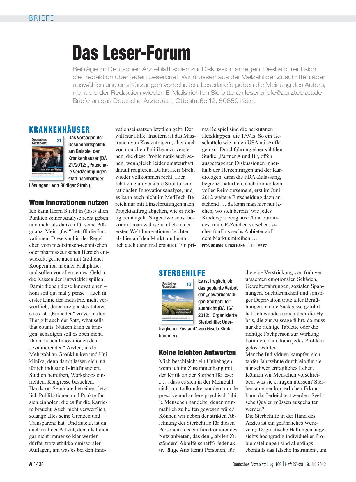 Vorschauseite 1: Krankenhäuser: Wem Innovationen nutzen