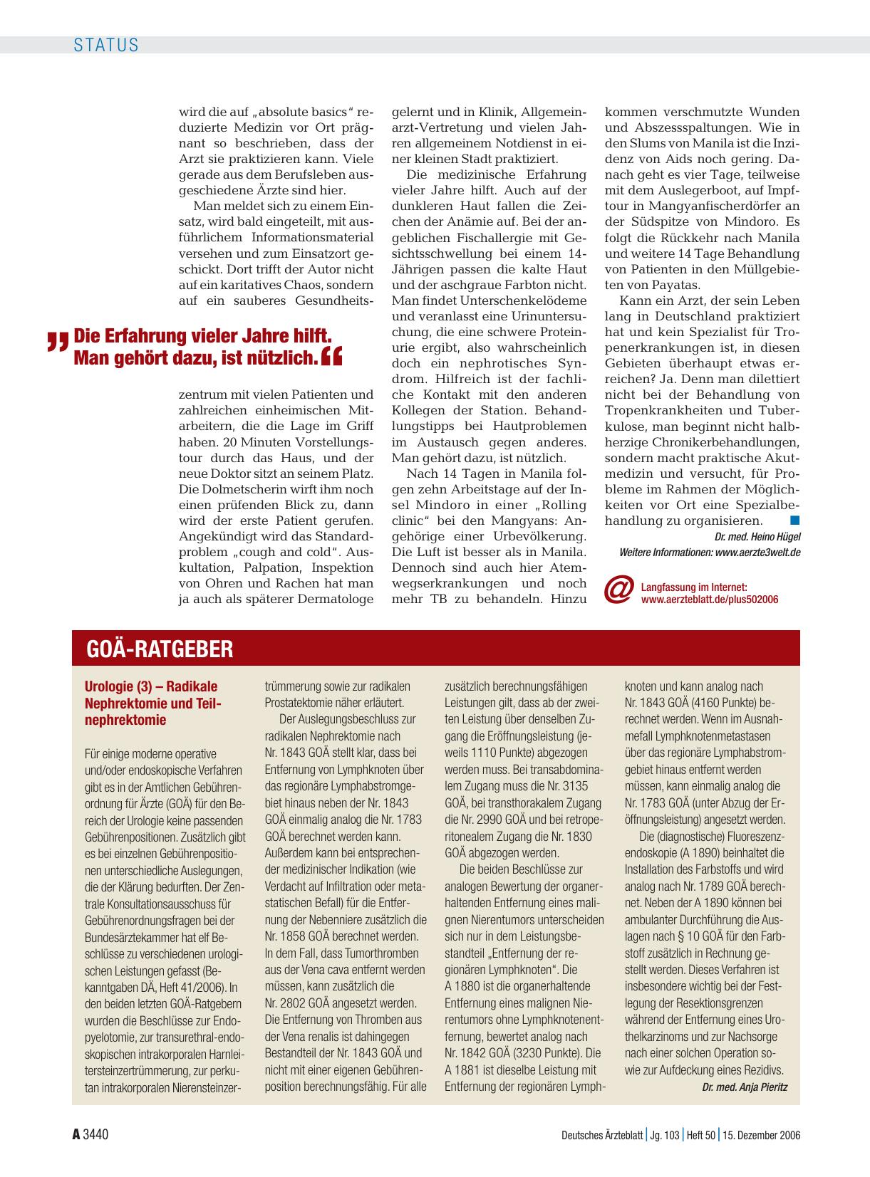 Vorschauseite 1: Urologie (3) – Radikale Nephrektomie und Teilnephrektomie