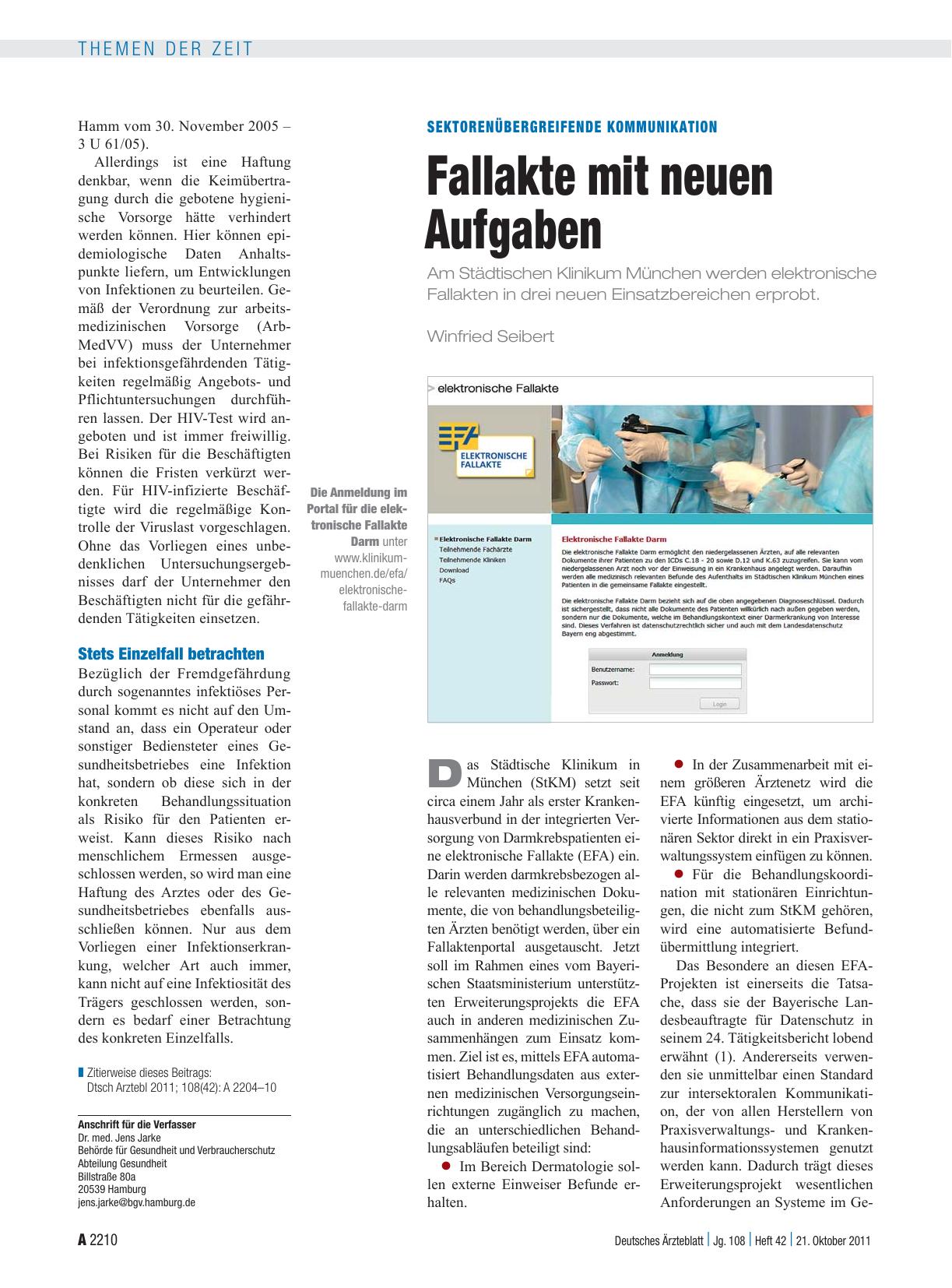 Vorschauseite 1: Sektorenübergreifende Kommunikation: Fallakte mit neuen Aufgaben