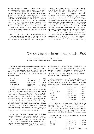 Vorschauseite 1: Die deutschen Investmentfonds 1969