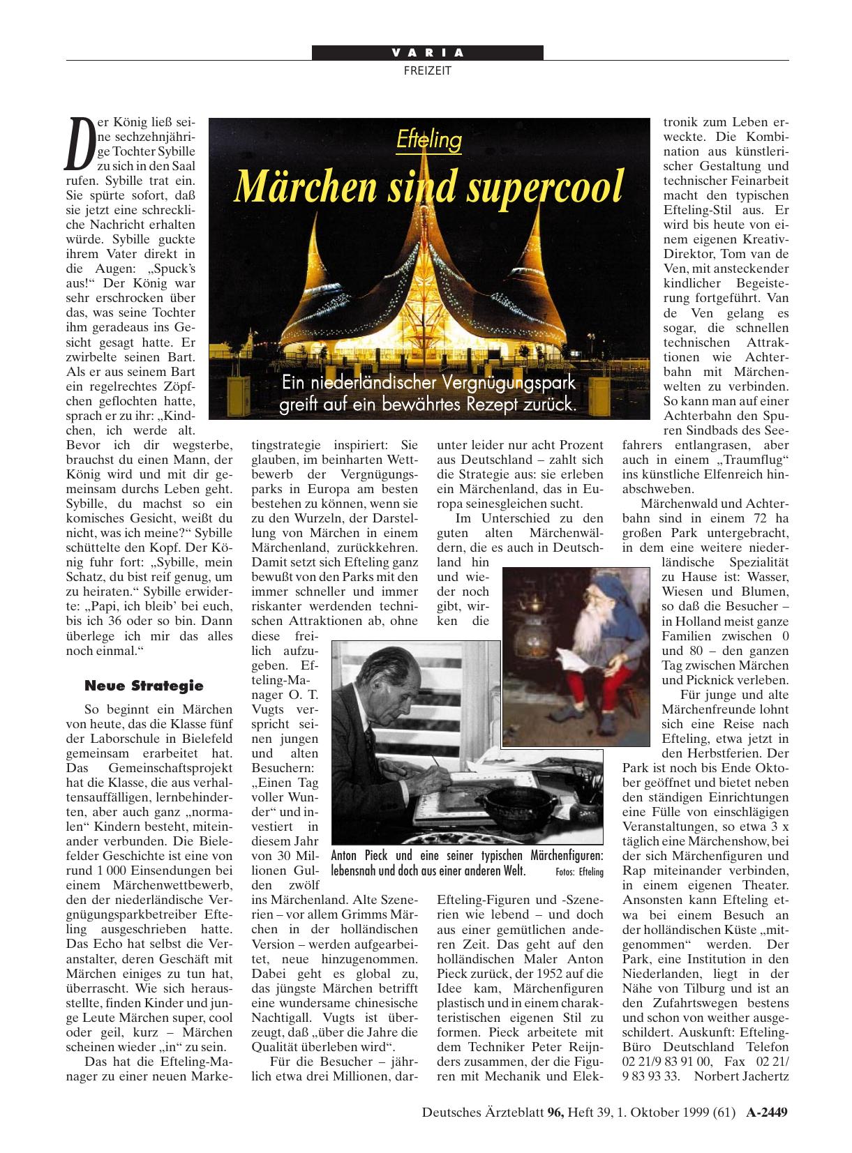 Vorschauseite 1: Efteling: Märchen sind supercool – Ein niederländischer Vergnügungspark greift auf ein bewährtes Rezept zurück
