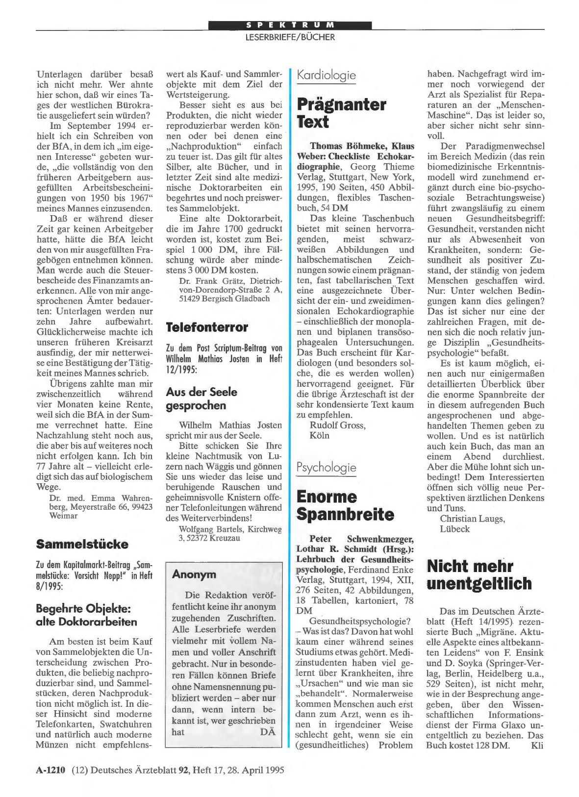 Vorschauseite 1: Psychologie: Enorme Spannbreite
