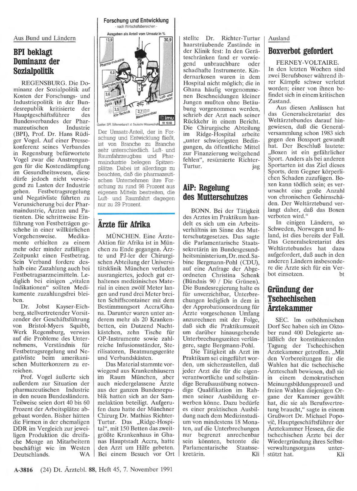Vorschauseite 1: Gründung der Tschechischen Ärztekammer