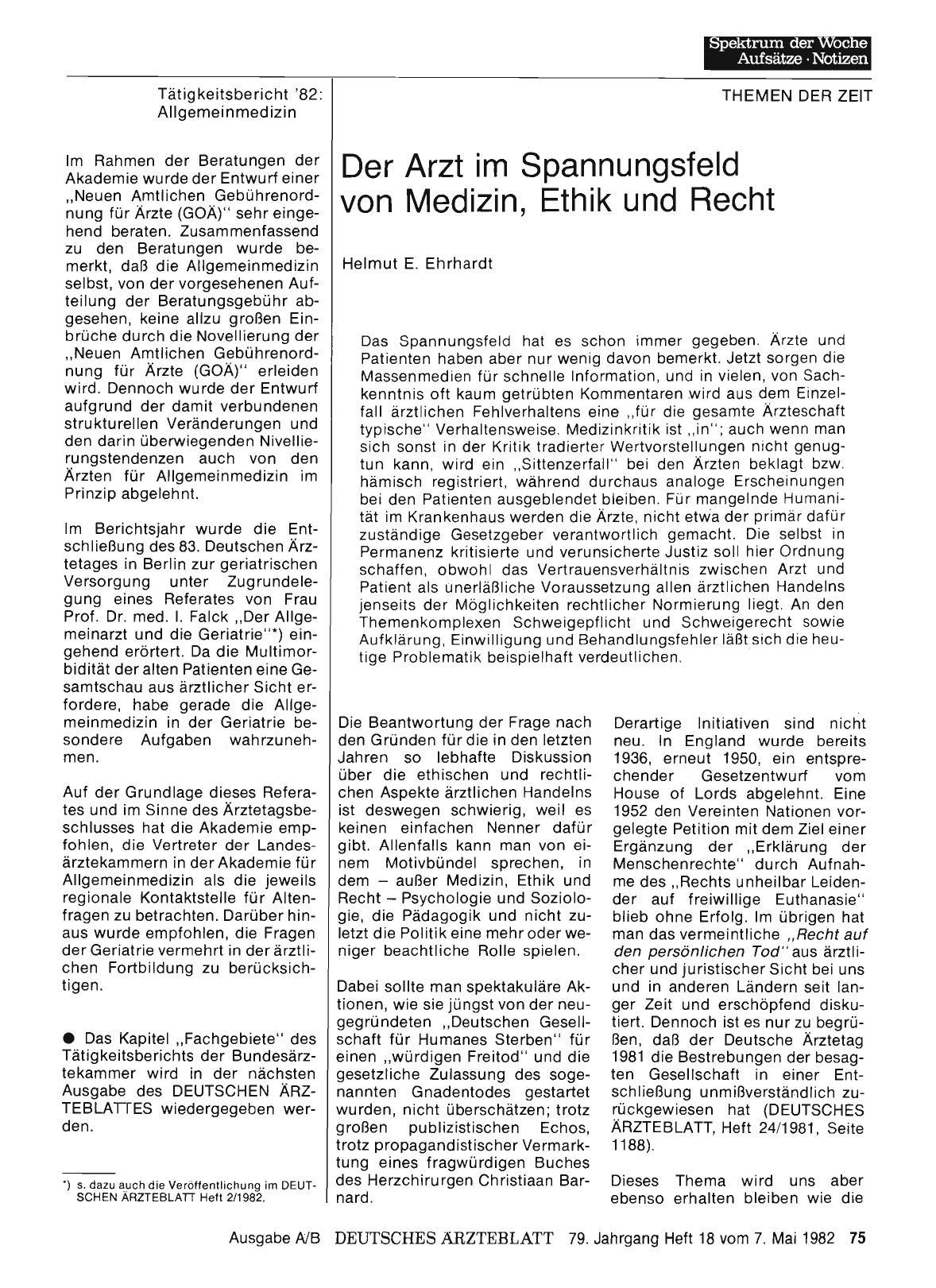 Vorschauseite 1: Der Arzt im Spannungsfeld von Medizin, Ethik und Recht